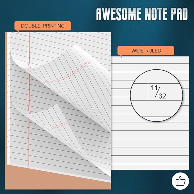 Roneky Note Pads 8.5"x 14", 10 Pack Legal Pads 8.5 x 14 White, Notepads 8.5 x - Image 3