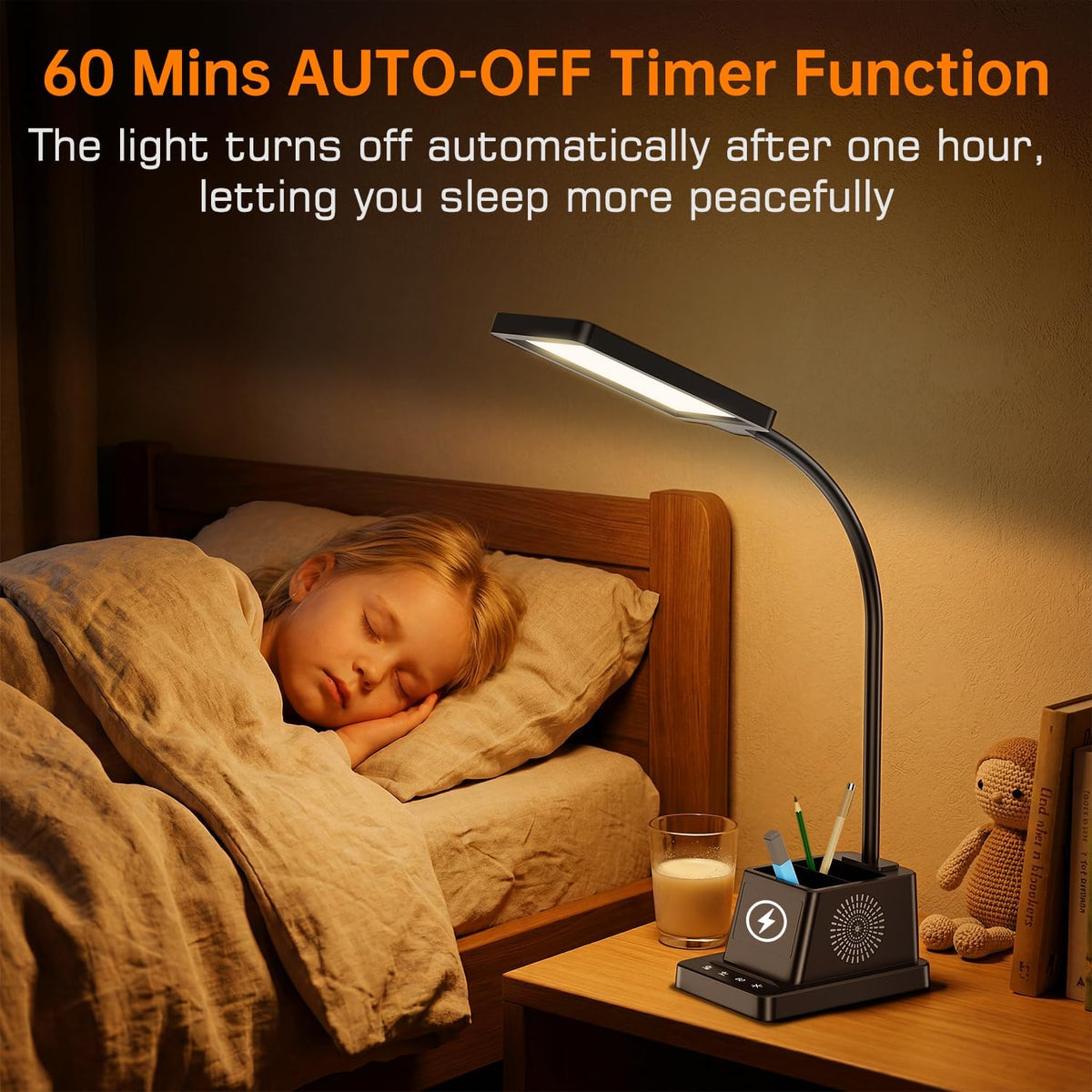 cozoo led desk lamps for home office with showing dimensions