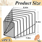 4 Pcs 7 Section Incline File Sorter Metal Wire Mesh File Rack - Image 3