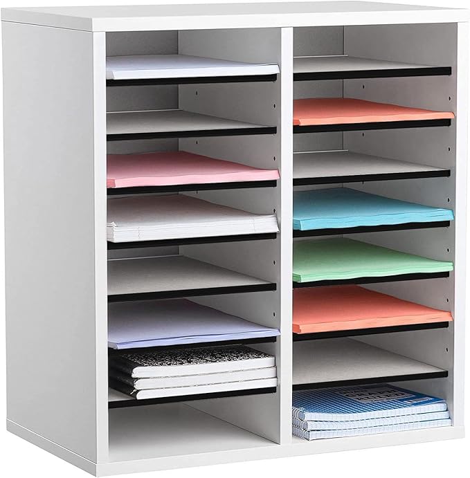AdirOffice Wooden Adjustable organizerserature Organizer, 16 Compartment Office by AdirOffice