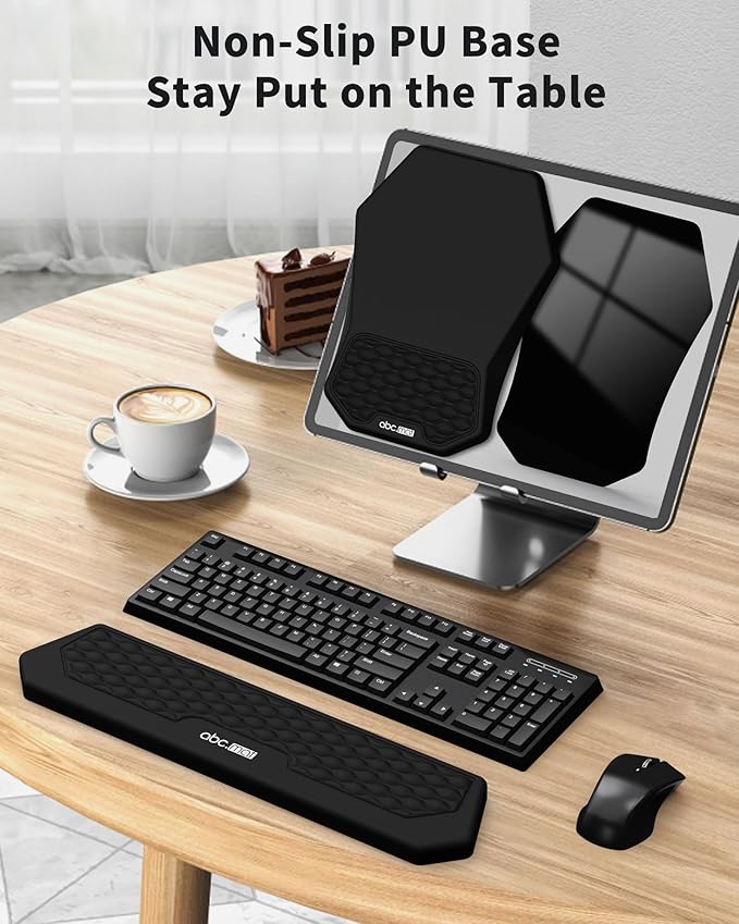 Ergonomic Mouse Pad and Keyboard Wrist Rest Support Set, Massage Design Mousepad - Image 5