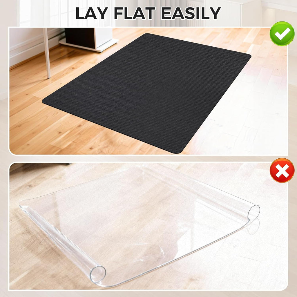 Sycoodeal Chair Mat,Office Chair Mat for Hardwood and Tile Floor, Heavy Duty Floor Protector for Rolling Chairs,Non-Slip,Computer Mat for Home Office 36" x 48"(Black)