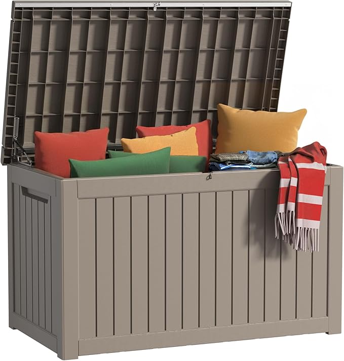 EasyUp 280 Gallon Deck Boxes Waterproof, Outdoor Large Storage Boxes by EASYUP