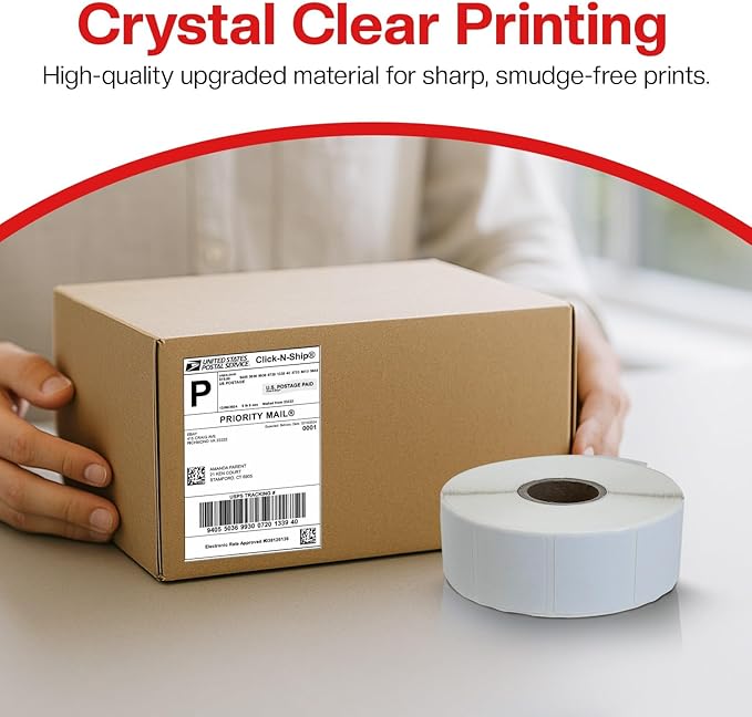 1 1/4” × 1”Direct Thermal Printer Labels, 10 Rolls, 800 Matte White Thermal - Image 7