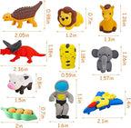 URSKYTOUS 150Pcs Animal Erasers Kids Desk Pets Pencil Erasers 3D Puzzle Bulk - Image 7