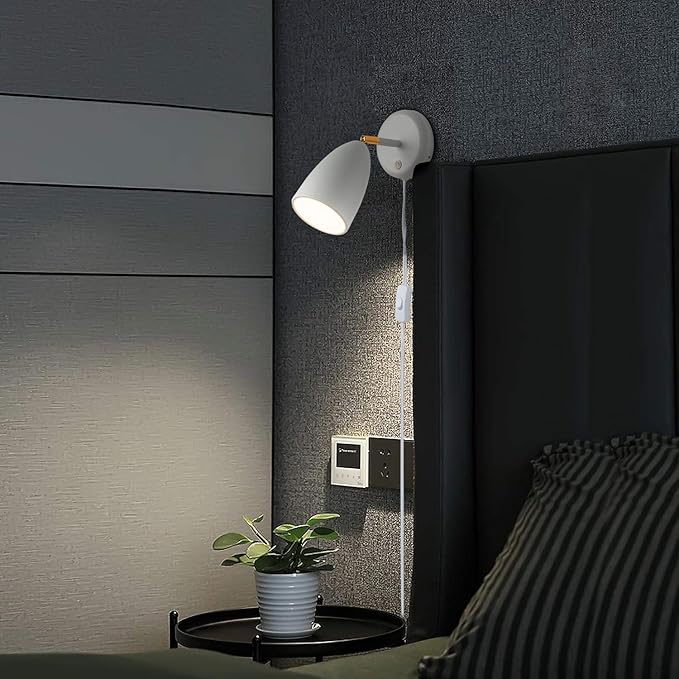 Ahaloye Set of 2 White Wall Sconce Finished Rotatable Simplicity Wall Mount - Image 6