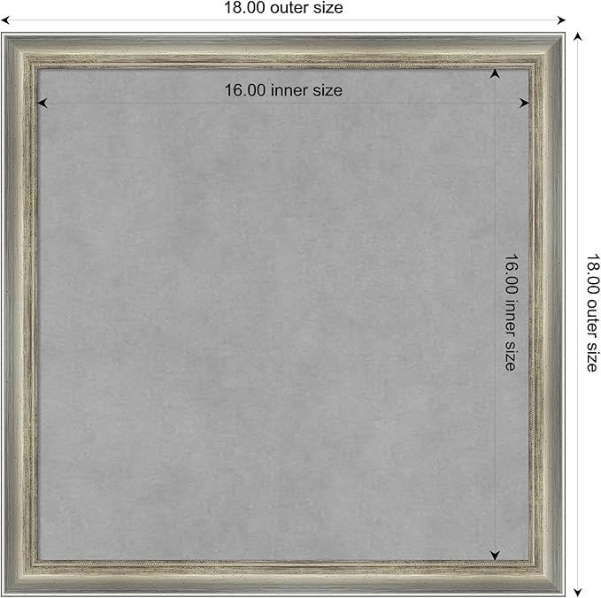 Amanti Art Silver Framed Magnetic Board 18x18 Small Vision Board - Image 3