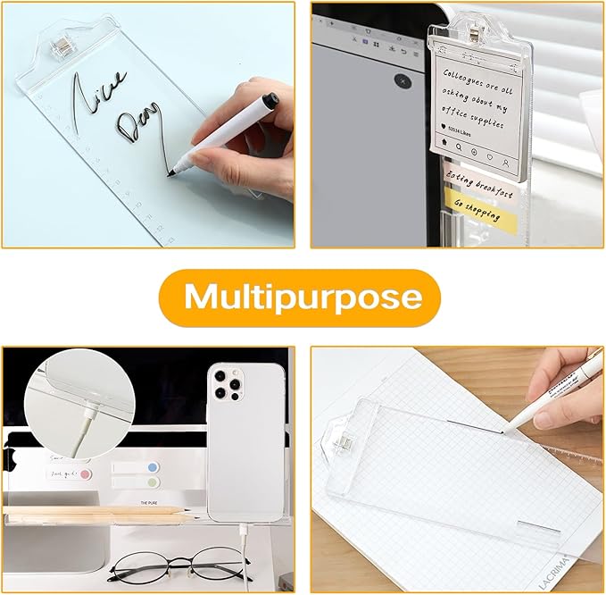 Monitor Memo Boards for Computer, Upgrade Transparent 3 PCS Multifunction - Image 6