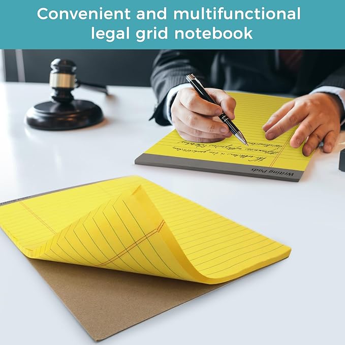 12pcs Legal Pads, Perforated Wide Ruled Writing Pad, Wide Ruled Legal Notepads - Image 5