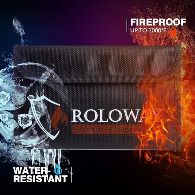 ROLOWAY Small Fireproof Bag, Non-itchy Fireproof Money Bag - Image 3