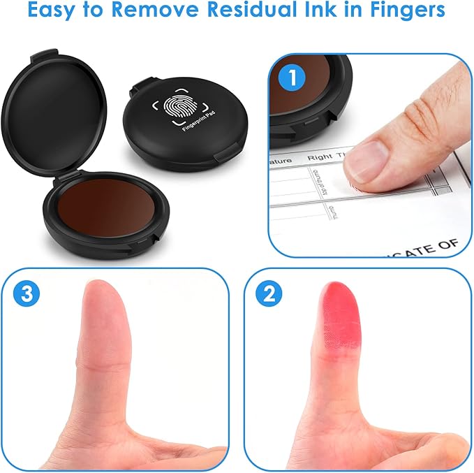 ERKOON 6 Pack Fingerprint Ink Pads, Thumbprint Ink Pad - Image 3