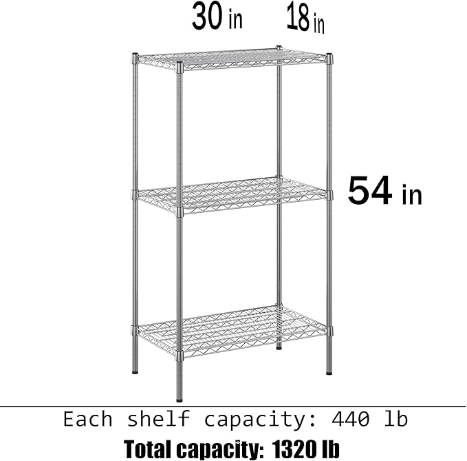 Regal Altair 18" Deep x 30" Wide x 54" Height Wire Shelving Kit | 3-Tier | NSF - Image 3