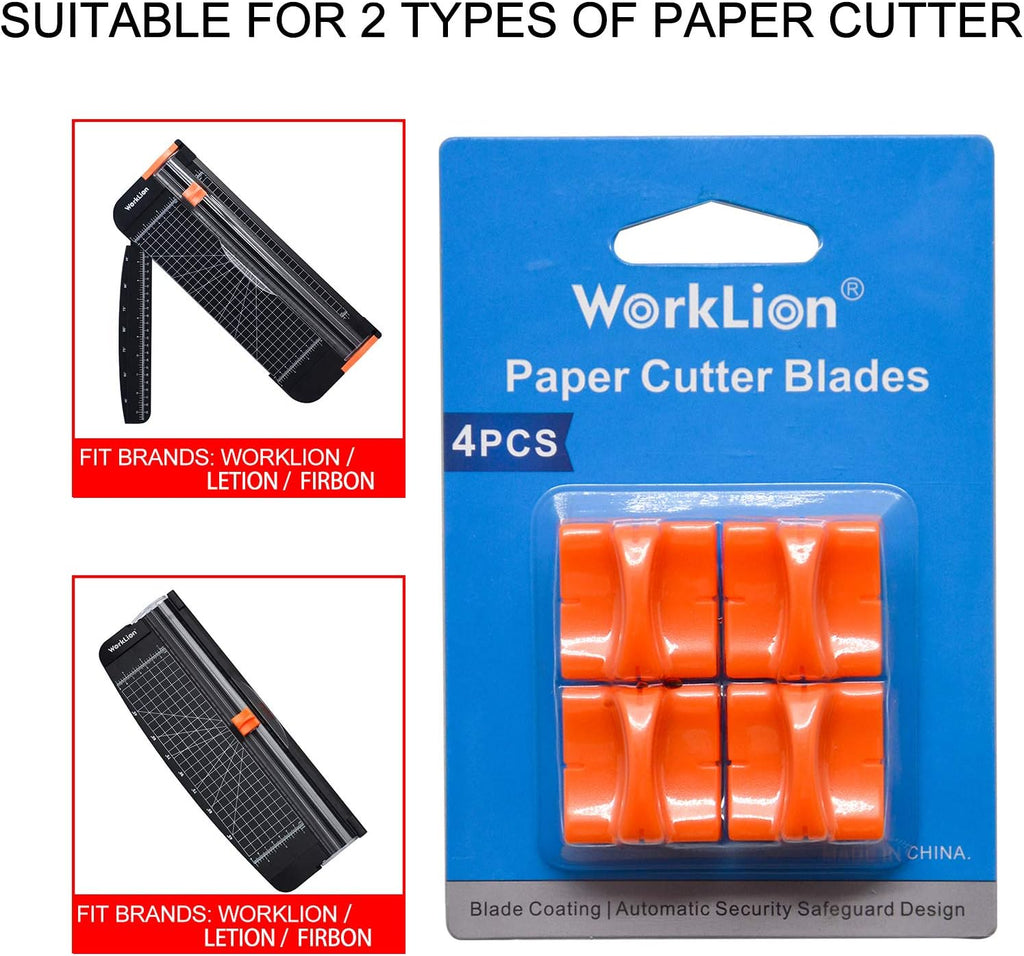 Paper Trimmer Replacement Blades with Automatic Security Safeguard Design - A4 Paper Cutter Blade Refill (4 Pack)