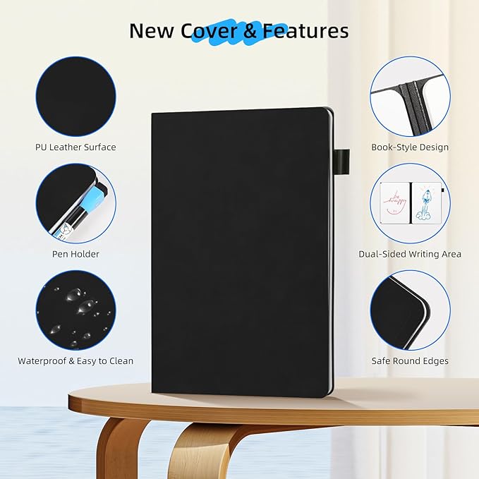 AGM Portable White Board Dry Erase Notebook, 8.4" x 6" Double Sided Folding - Image 6