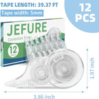 JEFURE 12 Pcs Correction Tape, 39.4 Ft White Wrong Out Tear-Resistant Bulk - Image 2
