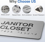 RECEPTION Signs with Raised Text & Grade 2 Braille, Brushed Aluminum/Silver - Image 3
