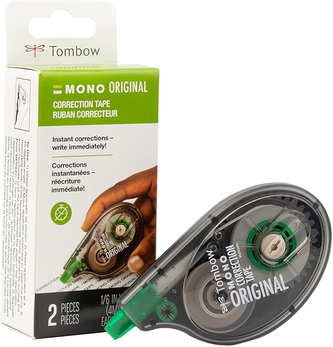 Tombow 68627 MONO Correction Tape, Non-refillable, 1/6" x 394" by Tombow