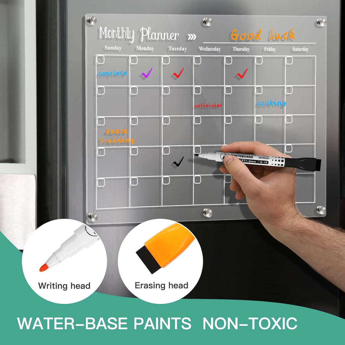 Magnetic Acrylic Fridge Calendar Dry Erase Planner