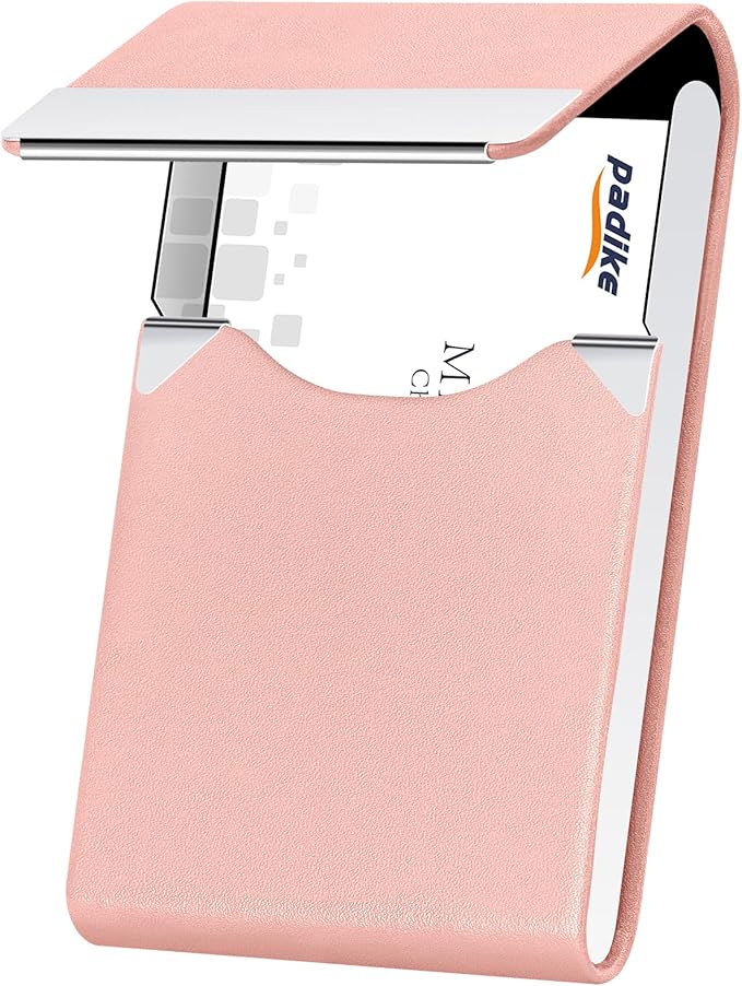 Padike Professional Business Card Holder PU Leather Business Card Case Name by padike