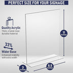 Acrylic Sign Holder 8.5 x 11, T-Shape Double-Sided Acrylic Table Stand - Image 2