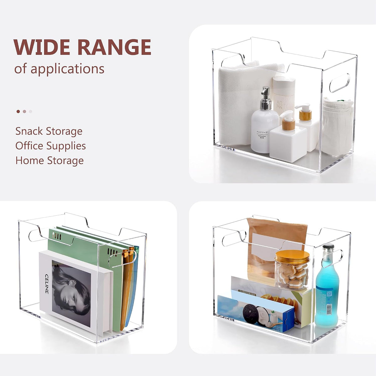 DINGHUO Hanging File Organizer, Acrylic File Holder with Handles, No Assembly...