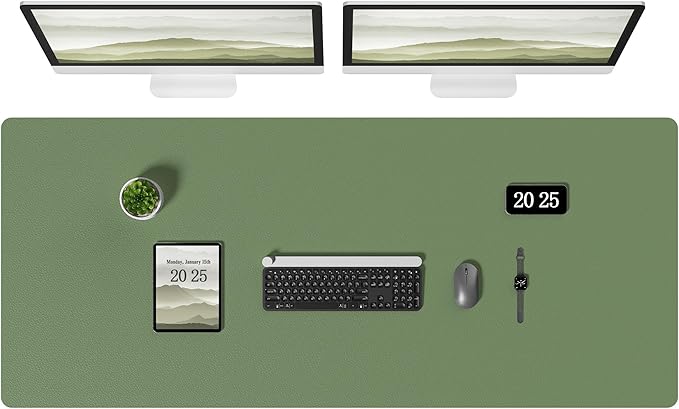 Aothia Leather Desk Pad Protector, Office Desk Mat, Large Mouse Pad, Laptop by AothiaSimpleNaturalUnique