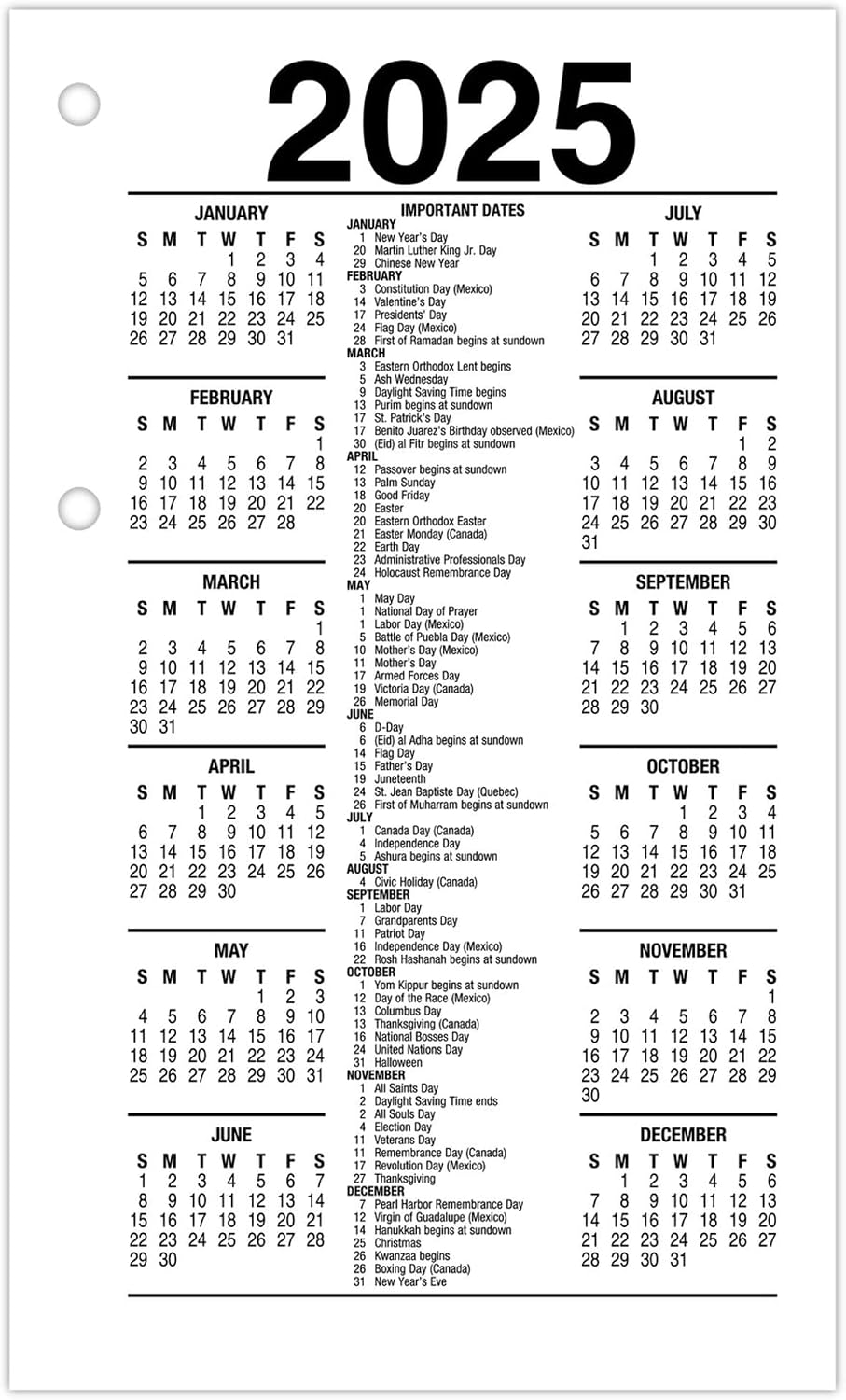 AT-A-GLANCE 2023 Daily Desk Calendar Refill, 3-1/2" x 6", Loose Leaf (E71750)