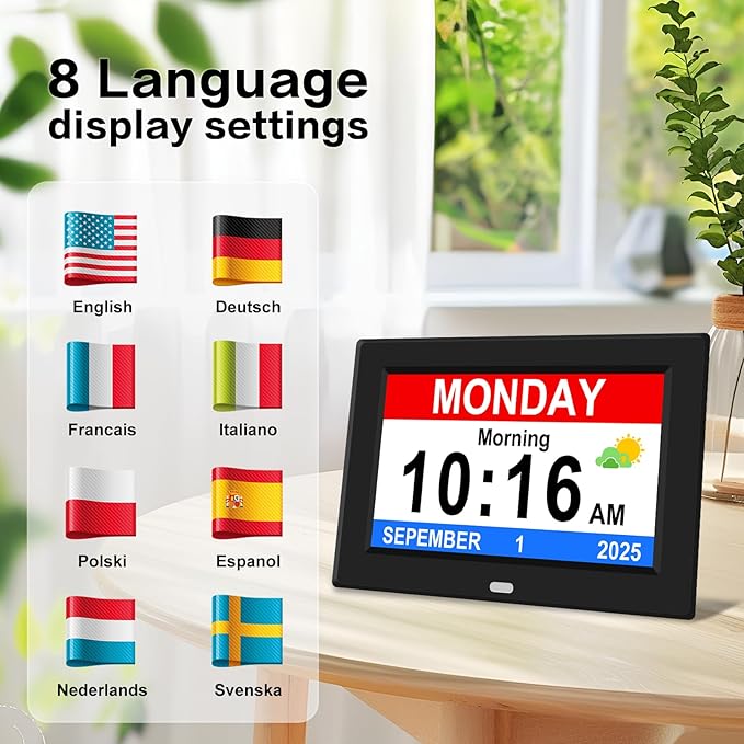 7‘’ Digital Alarm Clock for Elderly Large Display for Seniors Electric Clocks - Image 5