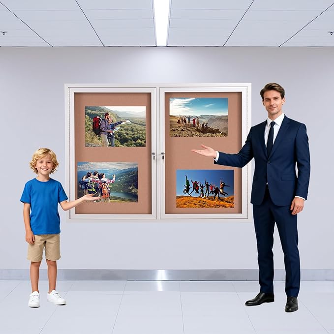 48x36 Inch Lockable Enclosed Bulletin Board, Weather-Resistant Outdoor - Image 3
