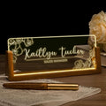Desk Name Plate Personalized, Custom Office Light Up Name Plate by Ueedklaayy