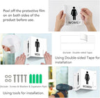 Faittoo Restroom Sign, Bathroom Signs, 2 Pack 6 x 8 Inches Acrylic Sign - Image 5