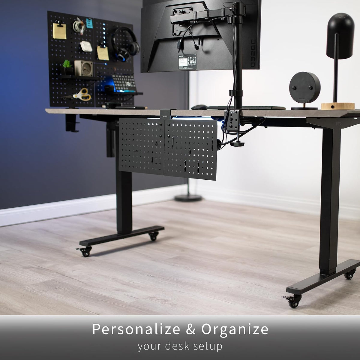 VIVO White Clamp-on 20 x 24 inch Desk Pegboard, PP-DK24W
