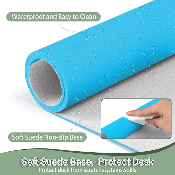 Boutilon Leather Desk Pad Protector, Non-Slip Mouse Pad, Laptop Desk Pad - Image 4