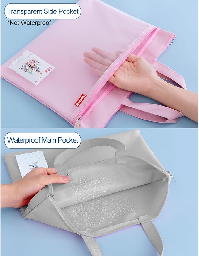 Pendancy Mesh Zipper Pouch 11x13.7 in, Large Double Pocket Waterproof File Bag - Image 4