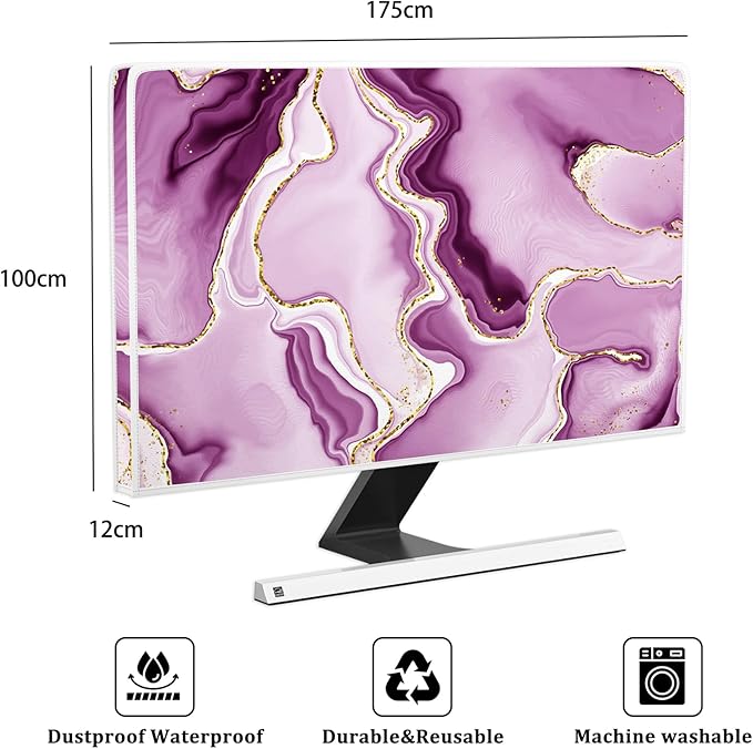 Baocicco Violet Gold Marble Waterproof Weatherproof and Dust-Proof TV Screen - Image 2