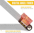 Delgada 12 inch/300mm Digital Angle Finder Tool Stainless Steel Digital - Image 5