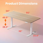 HUANUO Electric Standing Desk, 55 x 24 Inch Height Adjustable Computer Desk - Image 3