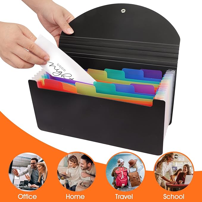 2 Pack 13 Pockets A6 Mini Coupon Organizer Wallet, Expandable Accordion File - Image 5