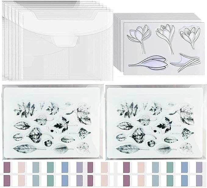 20 PCS Clear Stamps Storage Panels, Resealable Die Cut Storage Bag by Cyauatt