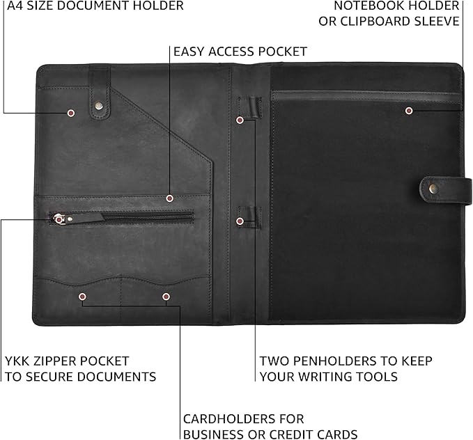 Leather Village Leather Portfolio Organizer - Image 3