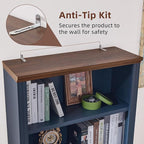 RWYHG 70" Blue Tall Bookshelf Set of 2, 5-Tier Thick Wooden Book Shelf - Image 6