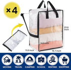 TAILI 4 Pack Clear Moving Bags w/Adjustable Backpack Straps, Moving Supplies - Image 4