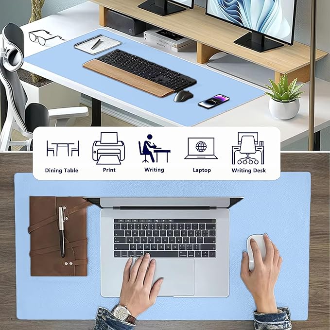 PU Leather Desk Pad Protector Gaming Mouse Pad Non Slip Desk Mat - Image 4