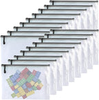 Oaimyy-18 Pcs, Large Mesh Zipper Pouch Document Folders Bag Plastic Zip File - Image 7