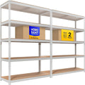 HOMEDANT 5 Tier Storage Shelves Adjustable Laminated Boltless Garage Metal by TheBestOrganizingSolution