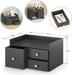 Bamboo Desk Organizer with Drawers Wooden Desktop Storage Drawers - Image 3