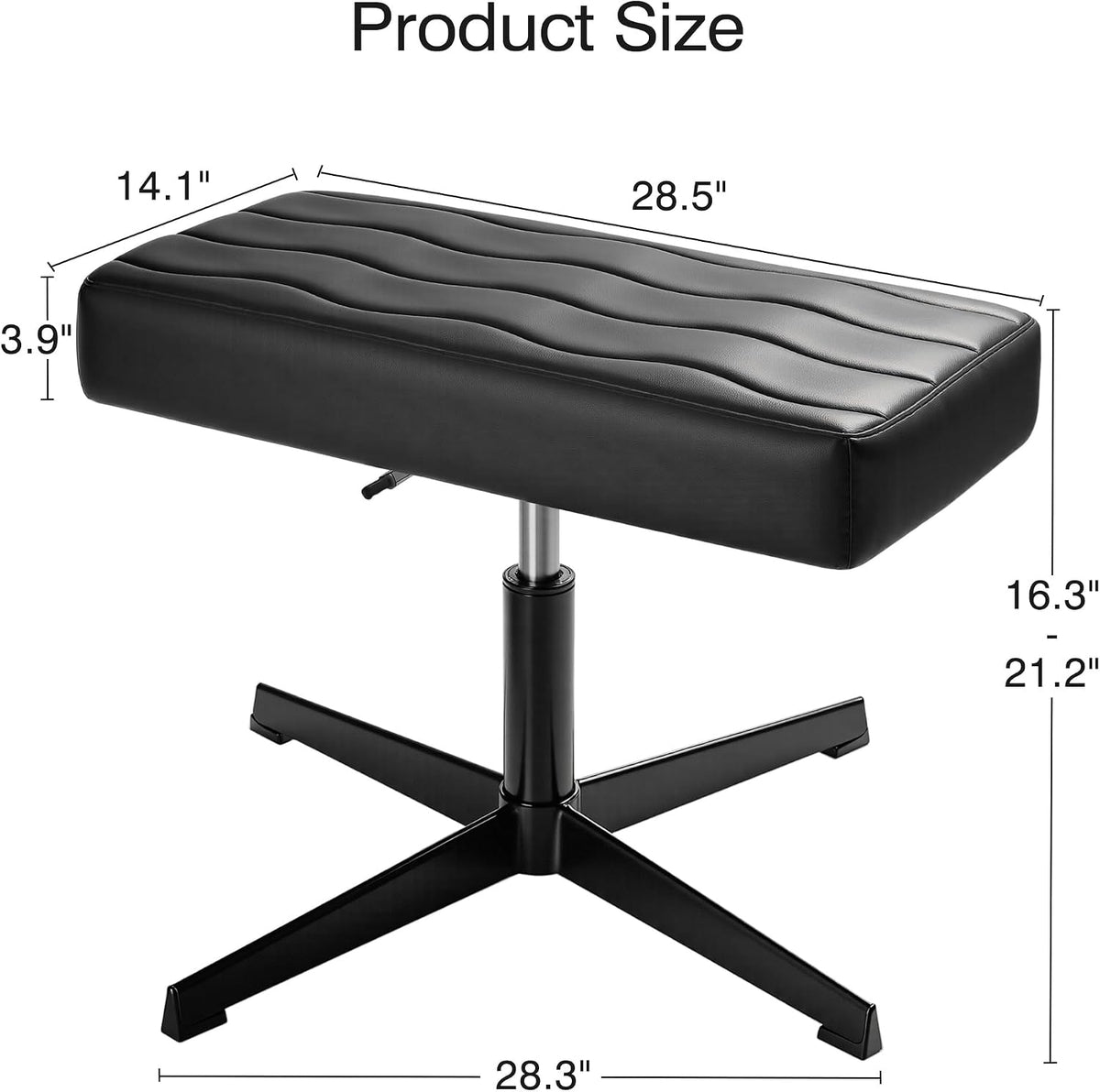 VECELO Under Desk Footrest, PU Ergonomic Foot Rest with Comfort Padding, Heig...