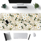 Daisy Floral Daisies Large Mouse Pad Watercolor Flowers Desk Mat, Washable by Mechanical+Cattle