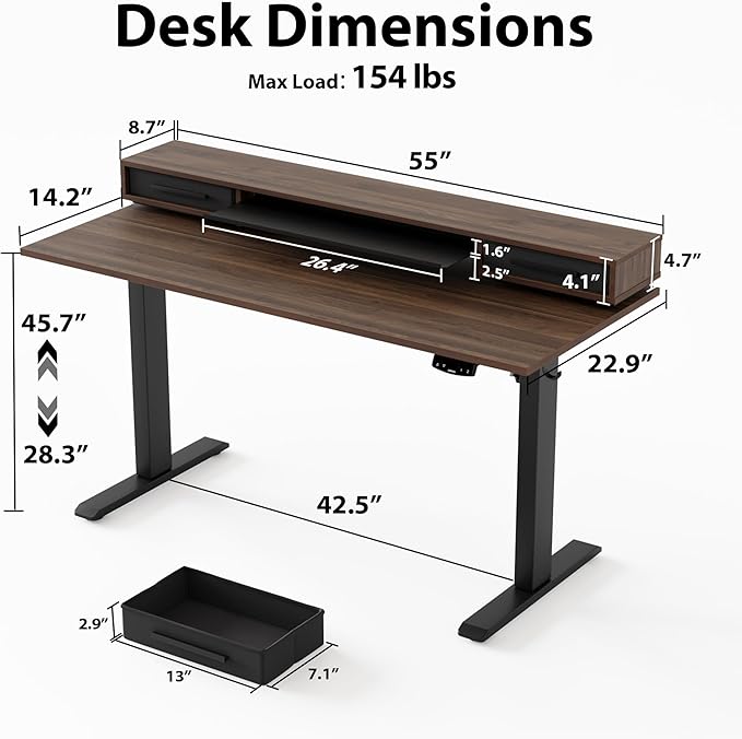 Agilestic 55 Inch Electric Standing Desk - Image 3