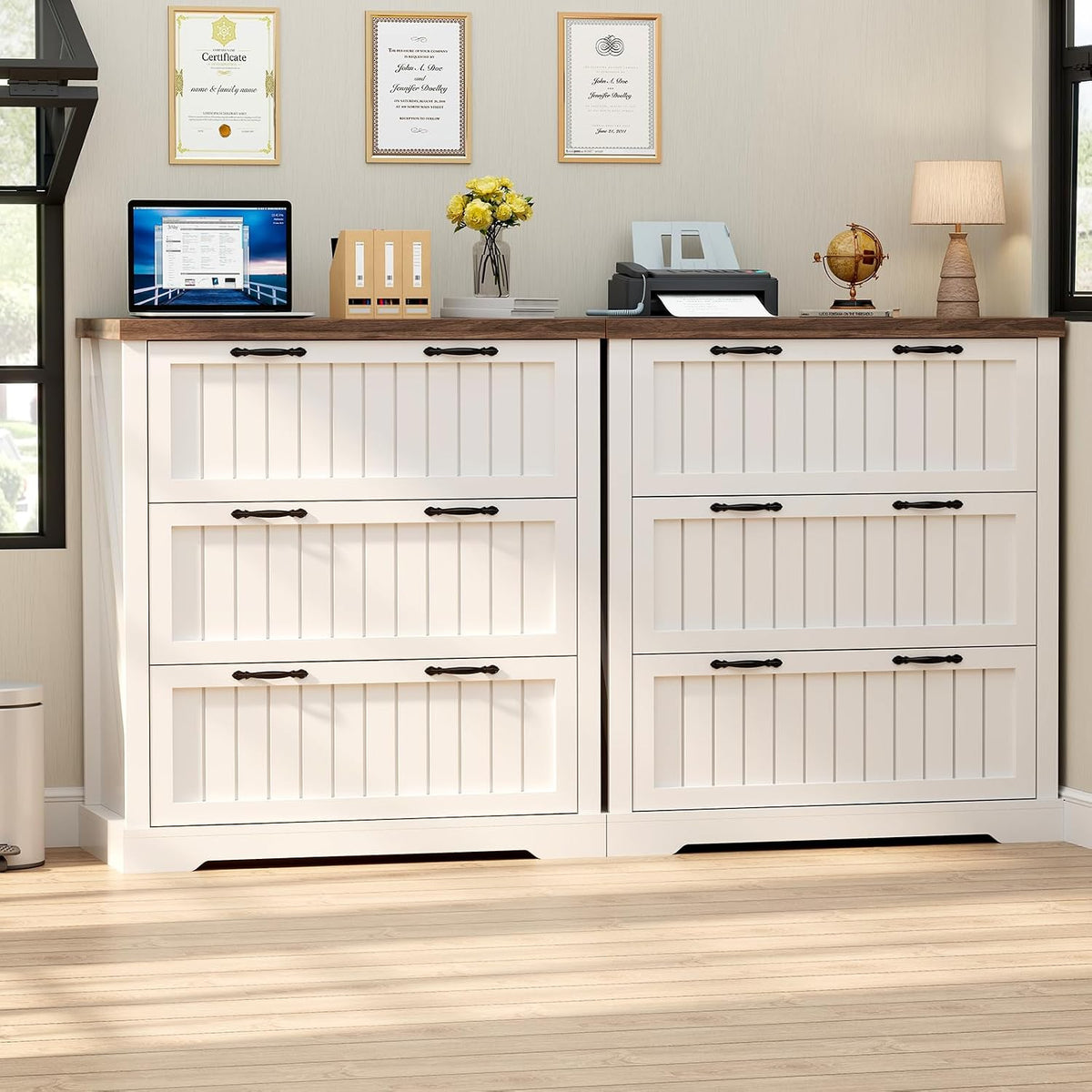 sedeta farmhouse 3 drawer file cabinet for home, package contents